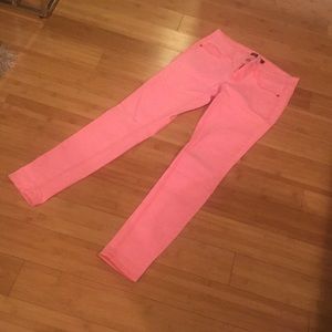 Like new bright pink/salmon jeans - worn once!
